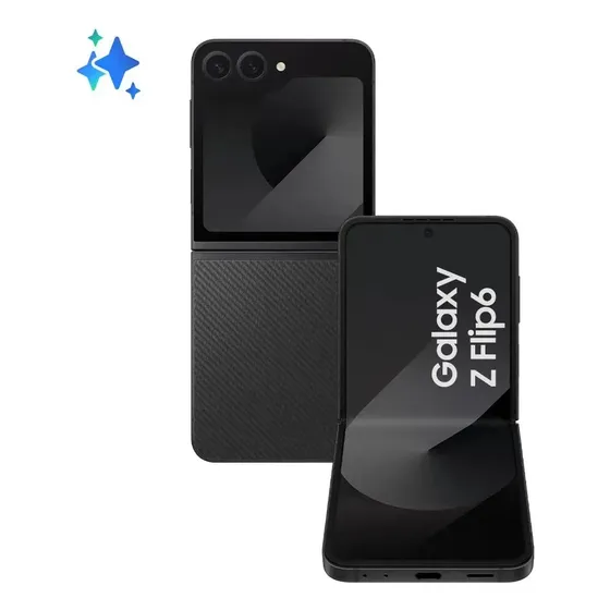 Teléfono celular Samsung Galaxy Z Flip6 5g, 512 GB, 12 GB de RAM, pantalla 6.7, cámara. Dual+ Selfie de 50 megapíxeles, Galaxy Air, negro - Bueno (Reacondicionado)