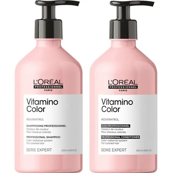 Shampoo 500ml + Acondicionador 500ml Loreal Vitamino Color