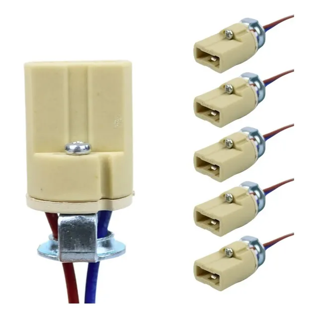 10 Bocal Adaptador Soquete P/ Lampada G9 Halopin C/ Rabicho