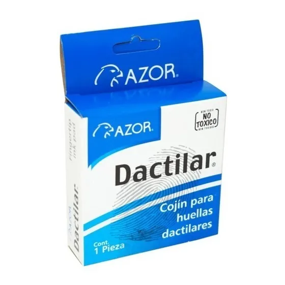 Cojin Dactilar Color Negro Para Huellas Dactilares Azor
