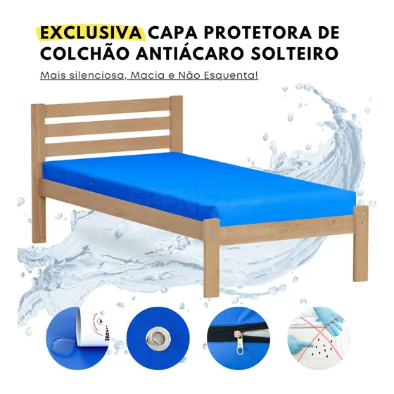 Capa Colchão Impermeável Solteiro Hospitalar Antialérgico