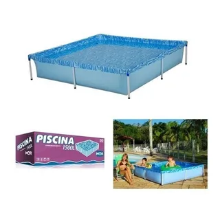 Piscina Estrutural Quadrada Capacidade De 1500 Litros Azul Cor Azul Piscina Estrutural Quadrada Capacidade De 1500 Litros Azul Cor Azul