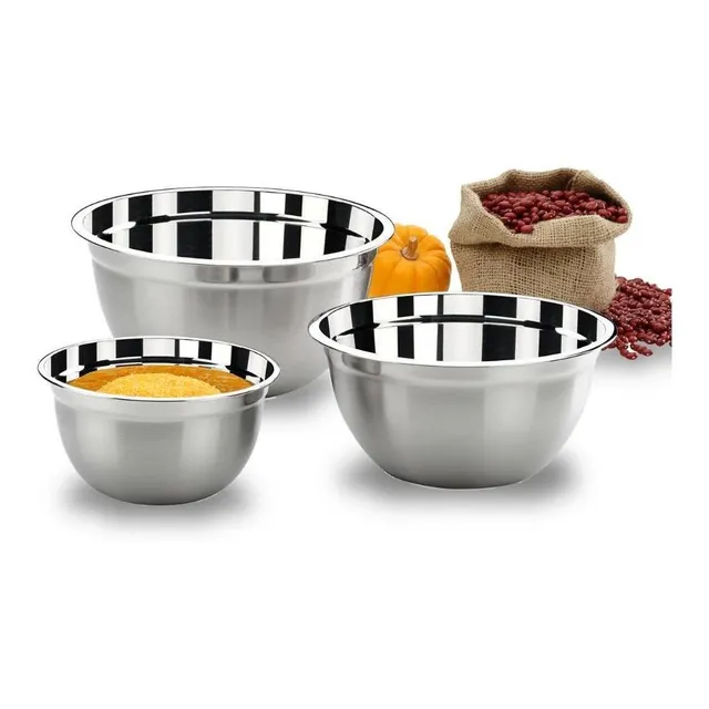 Conjunto De Tigelas Brinox 3pçs Suprema Em Inox - 2107/100 Conjunto De Tigelas Brinox 3pçs Suprema Em Inox - 2107/100