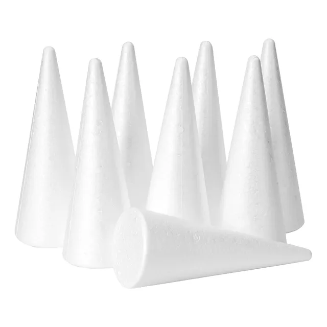 Cono De Espuma Para Navidad, 8 Piezas De 7,4 X 20 Cm