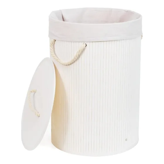 Cesto Bambu Blanco Para Ropa - Organize It Argentina