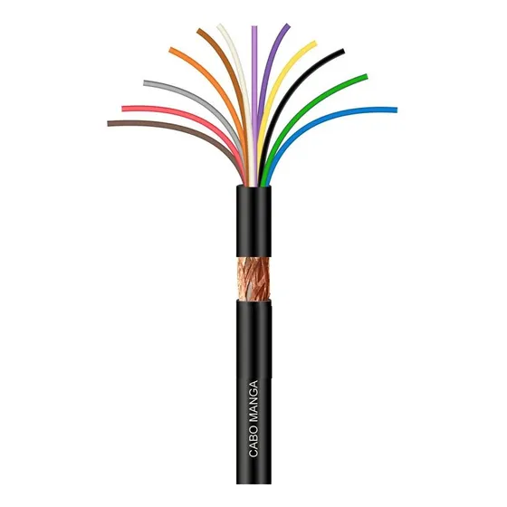 Cabo Manga 2 Vias X 22 Awg Preto 30 Metros - Com Blindagem