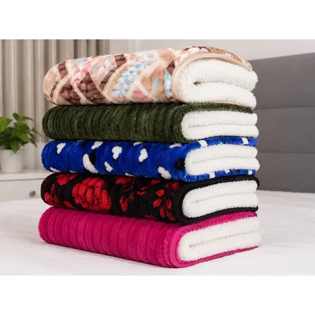 Cobertor Casal Dupla Face Sherpa Luxo Premium Casal Sortidas Sem Estampa 1570 G Sherpa