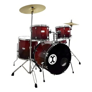 Extreme Exbt075 Bateria Profesional Caoba 5 Pzas Aro Cromo Color Rojo Extreme Exbt075 Bateria Profesional Caoba 5 Pzas Aro Cromo Color Rojo