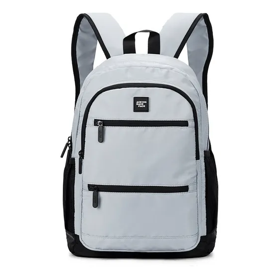 Mochila Liceal Estudiante Aoking Xn3306-5 Color Gris Diseño de la tela Liso