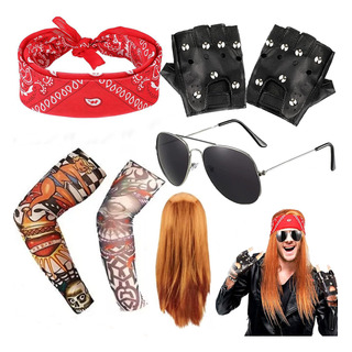 Disfraz Disco 70s 80s Rockera Punk Fiesta Peluca+accesorios Disfraz Disco 70s 80s Rockera Punk Fiesta Peluca+accesorios