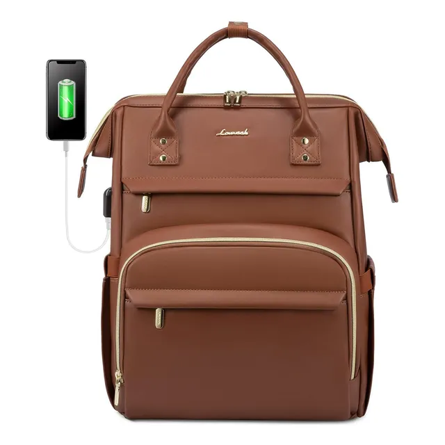 Mochila Portatil De Piel Lovevook Para Mujer De 15.6 PuLG...