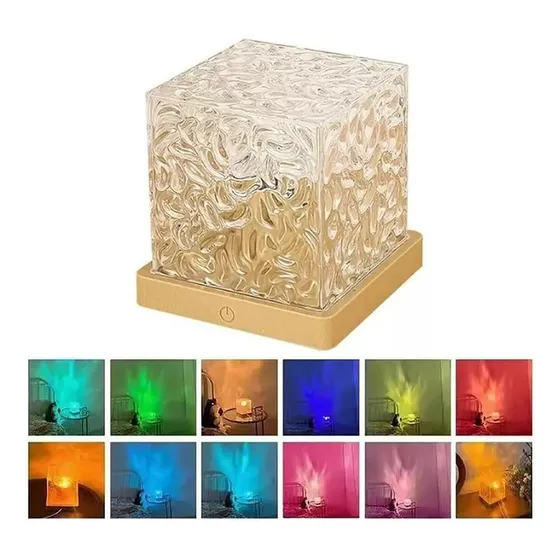 A Luz Noturna Led Rotativa Com Ondulação De Água