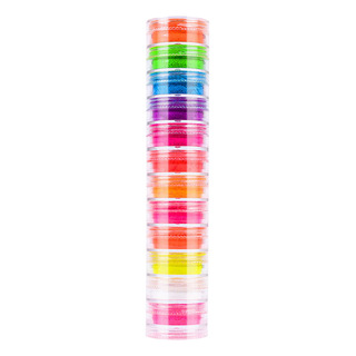 Polvo De Uñas Fluorescente J 12 Colores Con Pigmento De Neón Polvo De Uñas Fluorescente J 12 Colores Con Pigmento De Neón