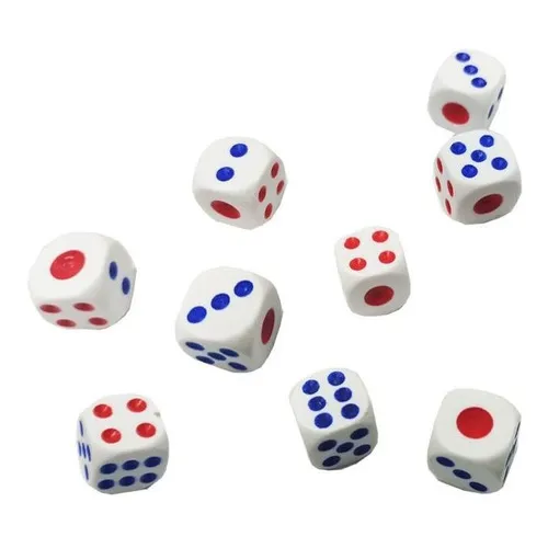 Jogo Dados Kit Com 9 Un Profissional Jogo Tabuleiro 6 Faces Cor Branco