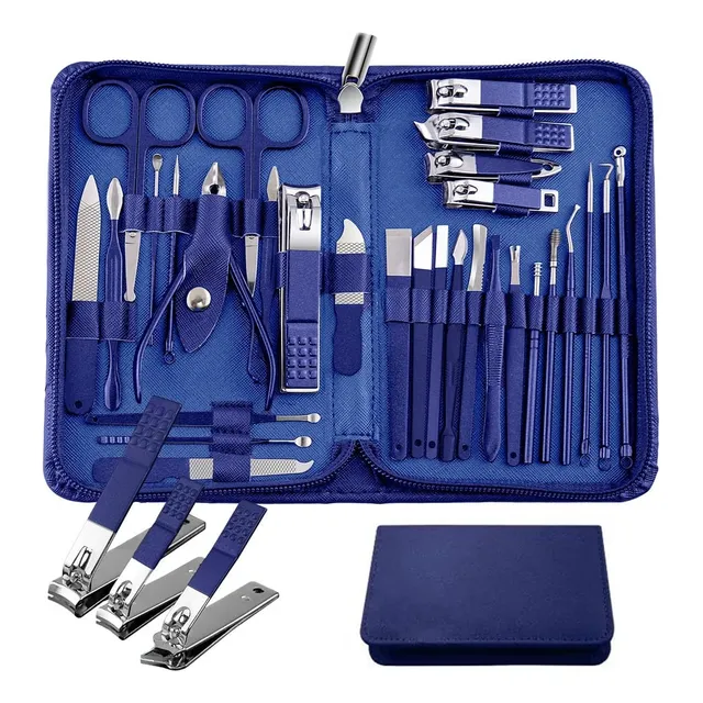 Set Manicura Pedicura Acero Inoxidable 30 Piezas Cortauñas A