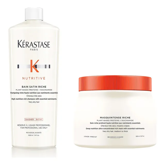 Kit Kérastase Bain Satin Riche 1l + Masquintense Riche 500g