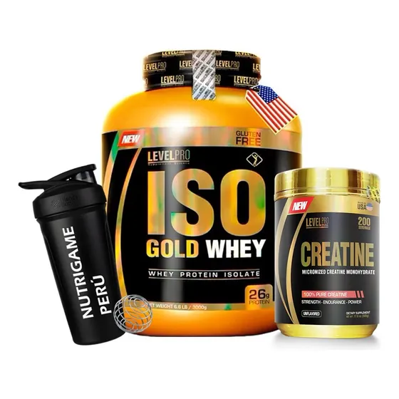 Iso Gold Whey 6.6lb + Creatina Monohidratada Level Pro 500gr