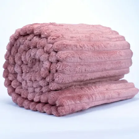 Cobertor de Microfibra Canelado King Rosa Toque de Seda Mercado Livre Basics