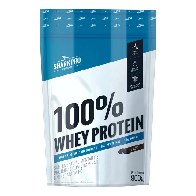 100% Whey Protein Conc Refil 900g Grow Soldiers - Shark Pro Sabor Cookies