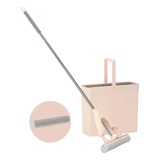 Balde Trapeador Piso Escurridor Resistente + 2 Mopas Marca Smart Tech