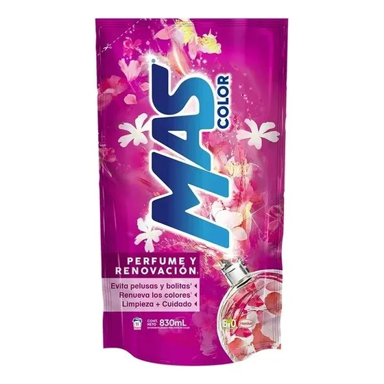 6 Pza Detergente Líquido Mas 3 En 1 Renueva Y Florece 830 Ml