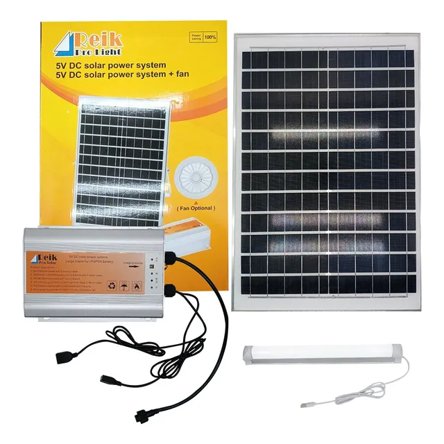 Kit De Energia Solar De 35w 6v Con Led Usb Y Panel Solar