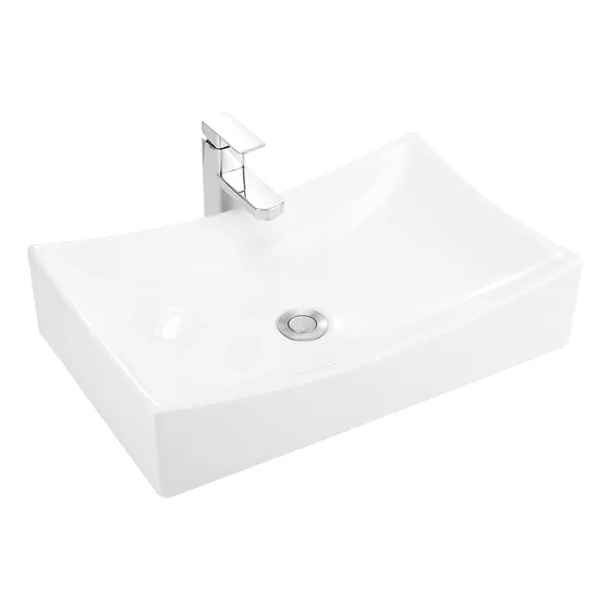 Lavabos Baño Kit Cerámico Rectangular Sobreponer Blanco