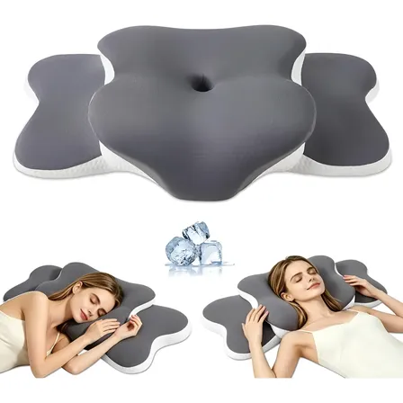 Almofada Ortopédica Ergonômica De Espuma Viscoelástica Cinza
