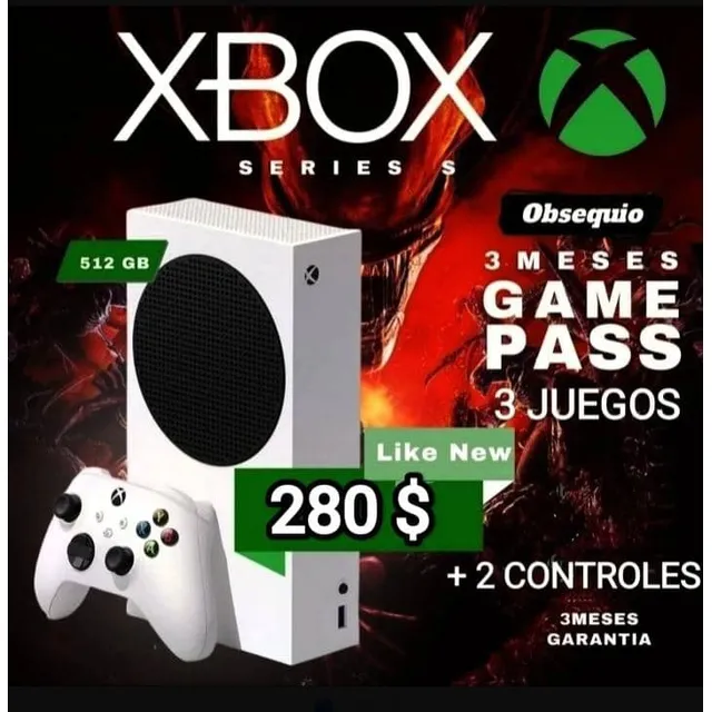 Xbox Série S 512 Gb Nuevas+3 Juegos+2 Controles+game Pass©