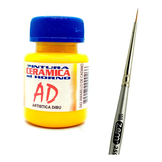 Kit 3 Pinturas Vidrio Porcelana Cerámica Y Pincel Fino 10/0