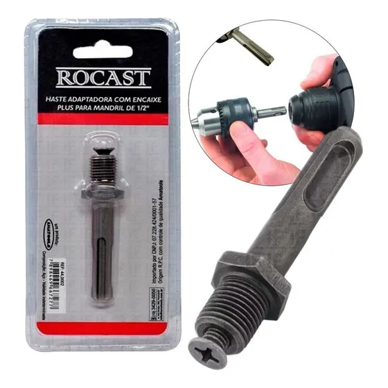 Haste Adaptador 1/2 P/ Mandril Encaixe Sds Plus P/ Martelete