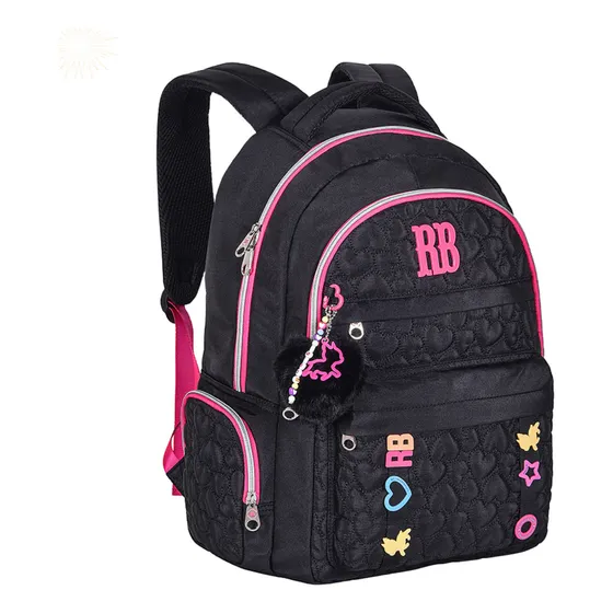 Mochila De Costas Soft Rebecca Bonbon Preto 17,5 Rb24536 Desenho do tecido Lisa