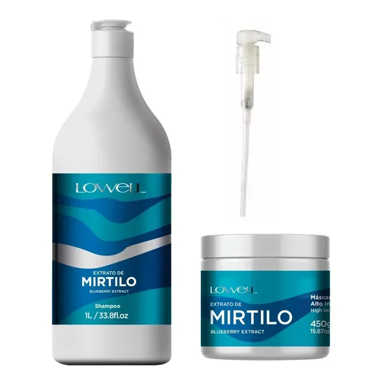 Lowell Shampoo Mirtilo Máscara Alto Impacto Kit Profissional