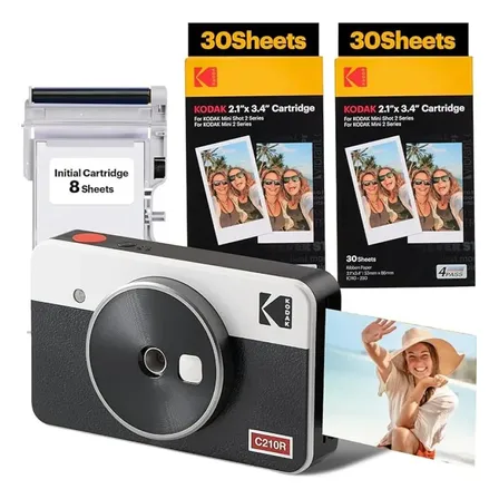 Kodak Mini Shot 2 Retrô Branca C210rw - Câmera Instantânea Branco