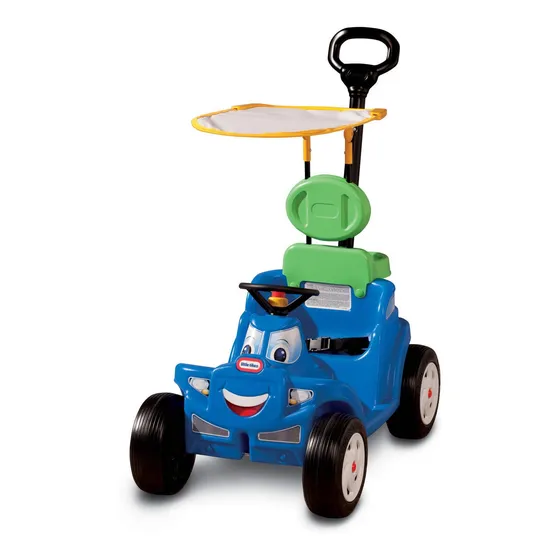 Carrito Plastico Paseador 2en1 P/ Niños +2 C/ Tapa Sol Azul
