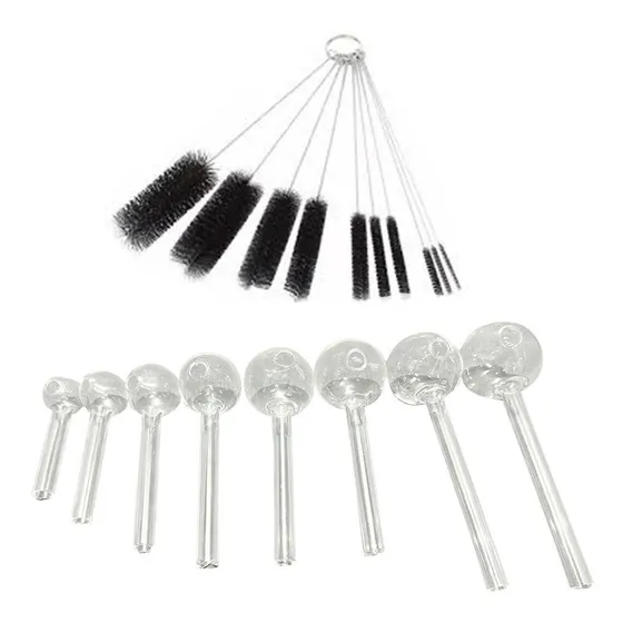 Cepillo Limpiador / 50 Piezas De Pipas De Vidrio Pyrex 40mm