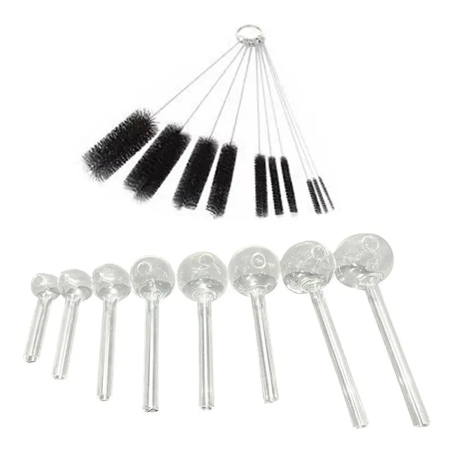 Cepillo Limpiador / 50 Piezas De Pipas De Vidrio Pyrex 40mm