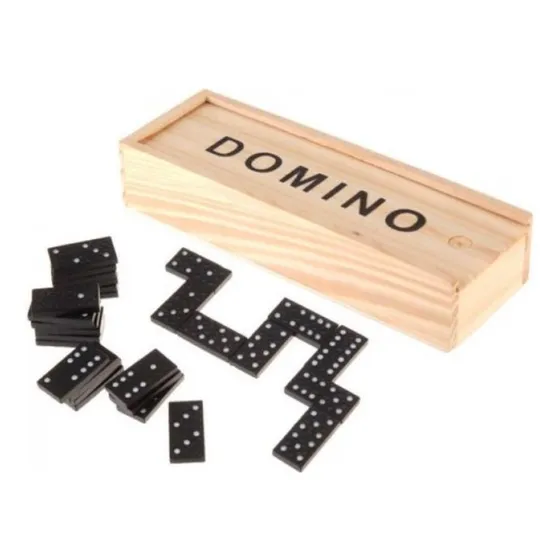 Juego Domino Caja Madera Economico Ficha Negra
