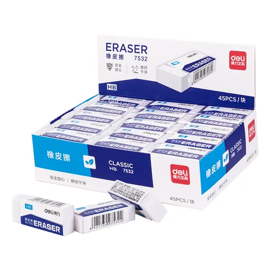 Goma De Borrar Blanca 2b Deli Display De 45 Und