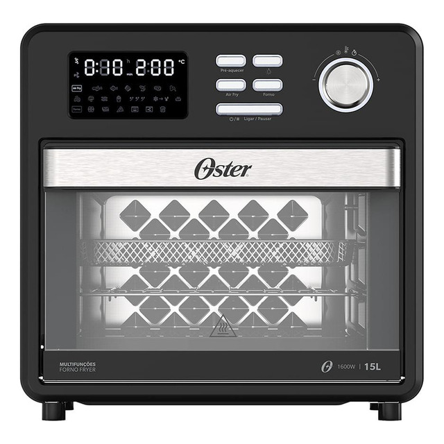 Forno E Fryer Oster Compact 10 Em 1 Ofor160 De 15 Litros E 1600w De Potência - 220vofor Forno E Fryer Oster Compact 10 Em 1 Ofor160 De 15 Litros E 1600w De Potência - 220vofor