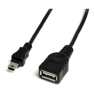 Cable Mini Usb 2.0 Macho A Usb Hembra 480mbit/s 30cm Color Negro Cable Mini Usb 2.0 Macho A Usb Hembra 480mbit/s 30cm Color Negro