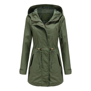 Gabardina Algodón Capucha Femenino Perder Primavera Y Otoño Gabardina Algodón Capucha Femenino Perder Primavera Y Otoño