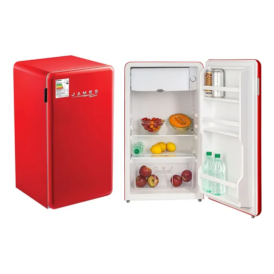 Frigobar James Retro Rojo O Negro Clase A 93 Lts Dimm