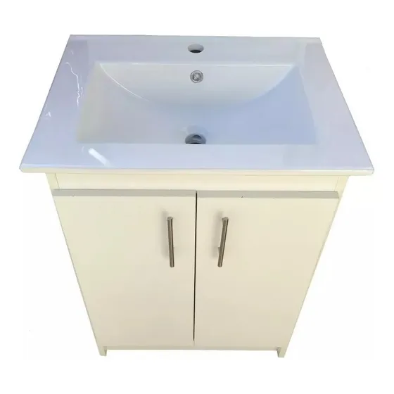 Mueble Blanco Baño Mdf 18mm + Bacha De Loza 61 X 46 Acra