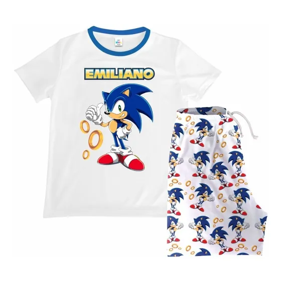 Pijama Short Niña Niño Sonic Algodon 