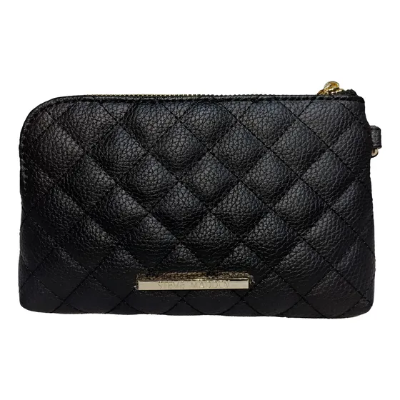 Muñequera Steve Madden Con Doble Compartimiento Para Dama . Negro Liso