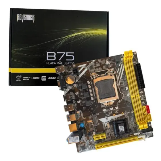 Placa Mãe B75 Lga 1155 Para Intel Core 2 E 3 Geração Ddr3