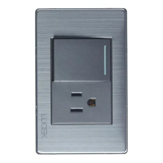Placa Metálica Con 1 Apagador Y 1 Contacto De 1.5 Módulos 