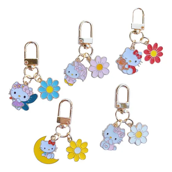 Llavero Hello Kitty Colgante Personaje 5pcs Color Rosa
