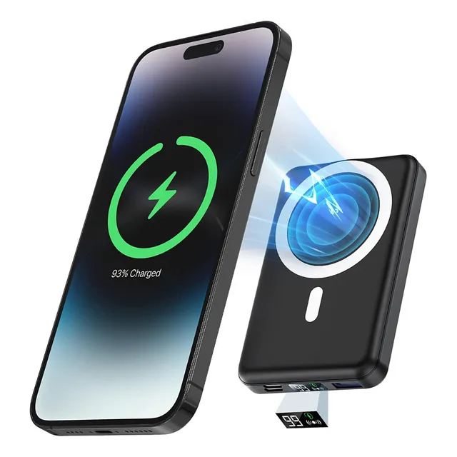Gomifoo F006 Pila Batería Carga Inalámbrica 10000 Mah Para iPhone Android, Cargador Con Magsafe